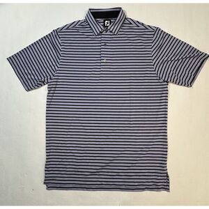 Footjoy Polo Shirt Mens‎ Size Medium Black Stripe Golf Performance Stretch